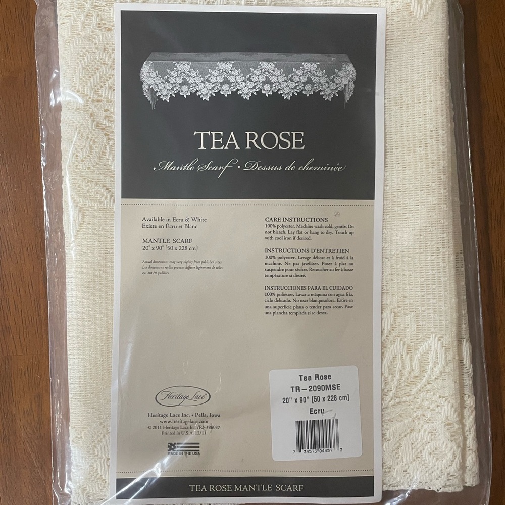 Lace Mantle Scarf 90” x 20” Ecru Lace Heritage Lace brand